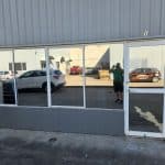 after shot of office commercial window tint with new 20% mirror window film Brisbane